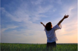 Girl Looking into Sky